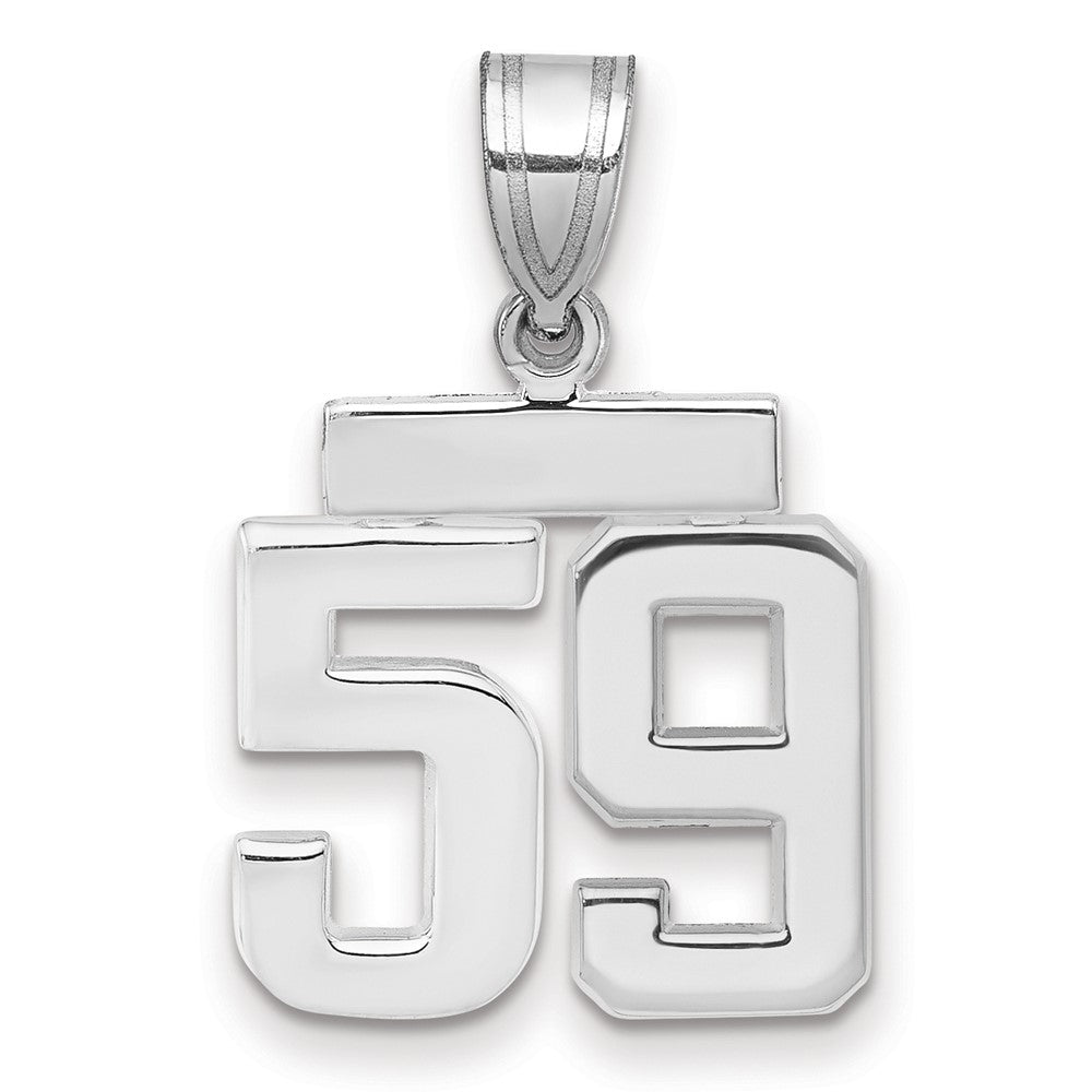 14kw Small Polished Number 59 Charm