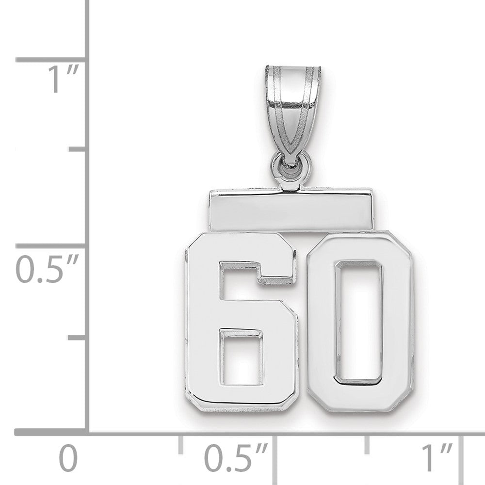 14kw Small Polished Number 60 Charm
