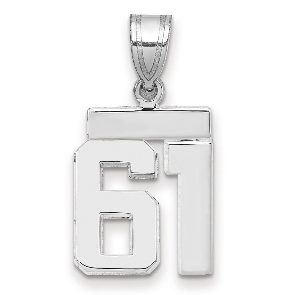 14kw Small Polished Number 61 Charm