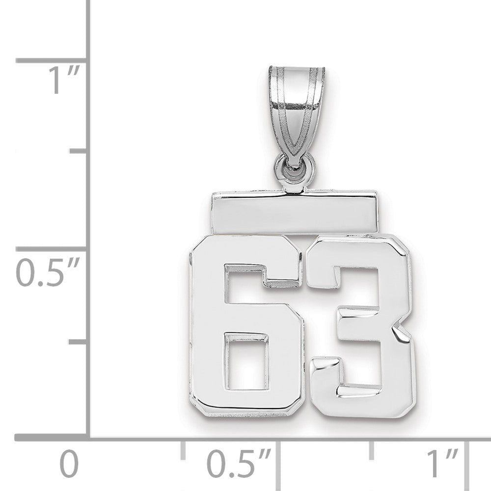 14kw Small Polished Number 63 Charm