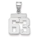 14kw Small Polished Number 63 Charm