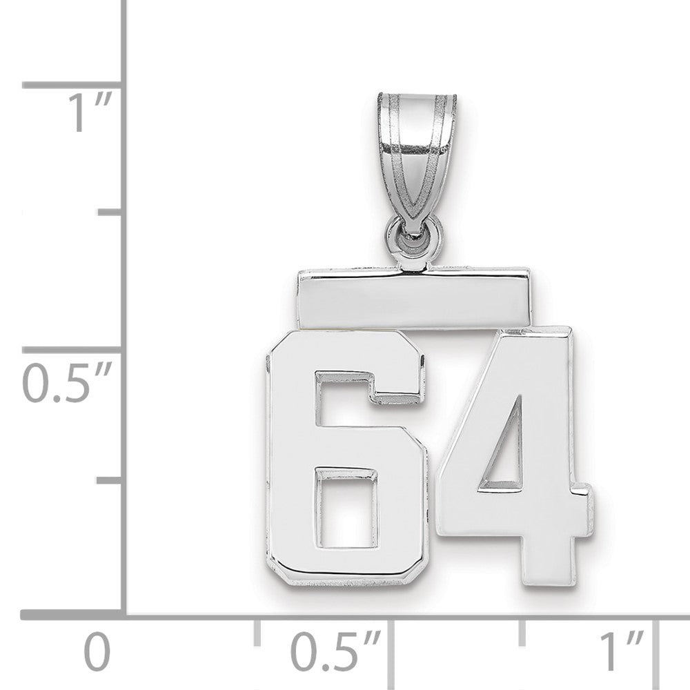 14kw Small Polished Number 64 Charm