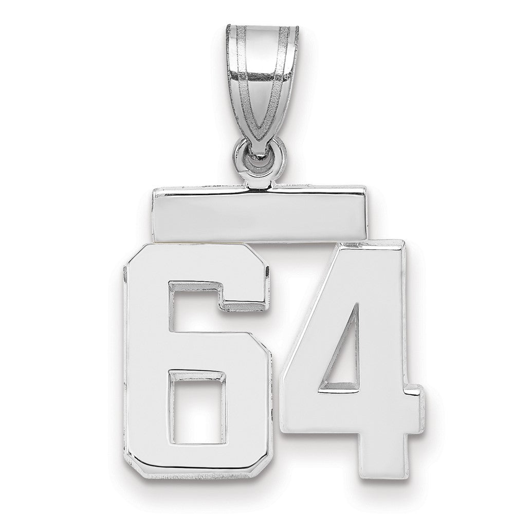 14kw Small Polished Number 64 Charm