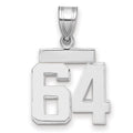 14kw Small Polished Number 64 Charm