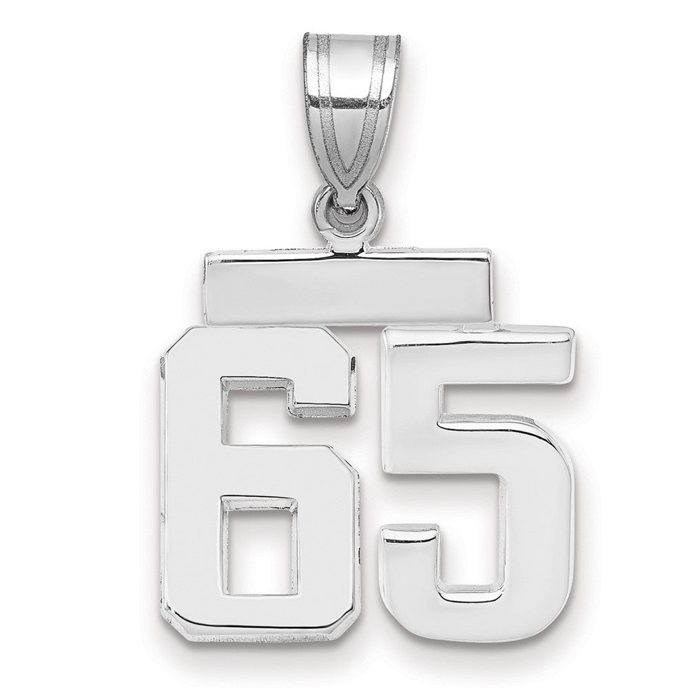 14kw Small Polished Number 65 Charm