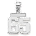 14kw Small Polished Number 65 Charm
