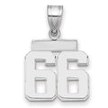 14kw Small Polished Number 66 Charm