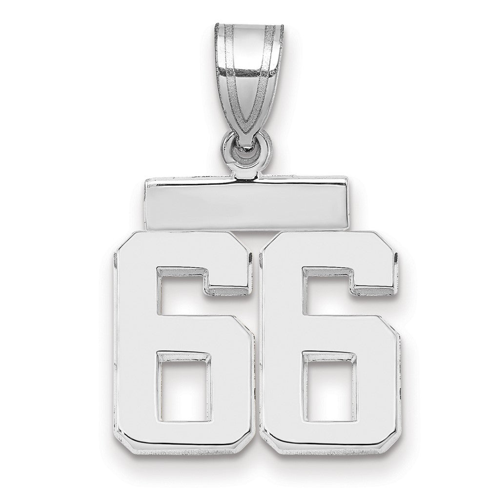 14kw Small Polished Number 66 Charm