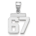 14kw Small Polished Number 67 Charm