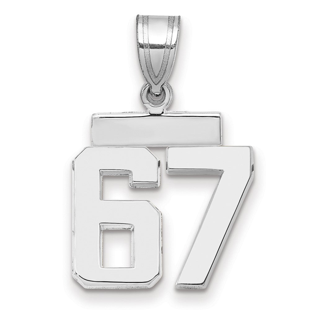 14kw Small Polished Number 67 Charm