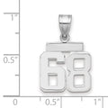 14kw Small Polished Number 68 Charm