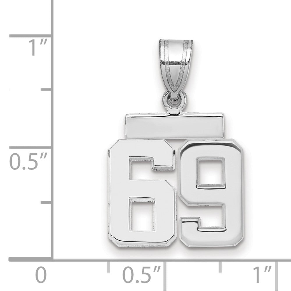 14kw Small Polished Number 69 Charm