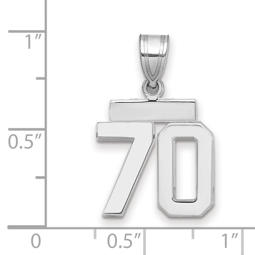 14kw Small Polished Number 70 Charm