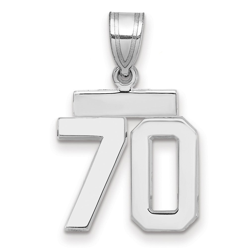 14kw Small Polished Number 70 Charm