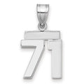 14kw Small Polished Number 71 Charm