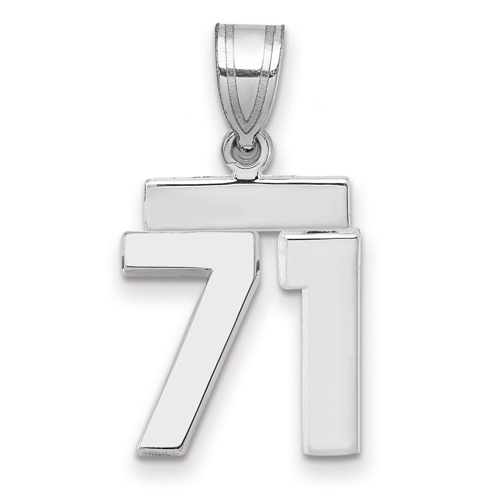 14kw Small Polished Number 71 Charm