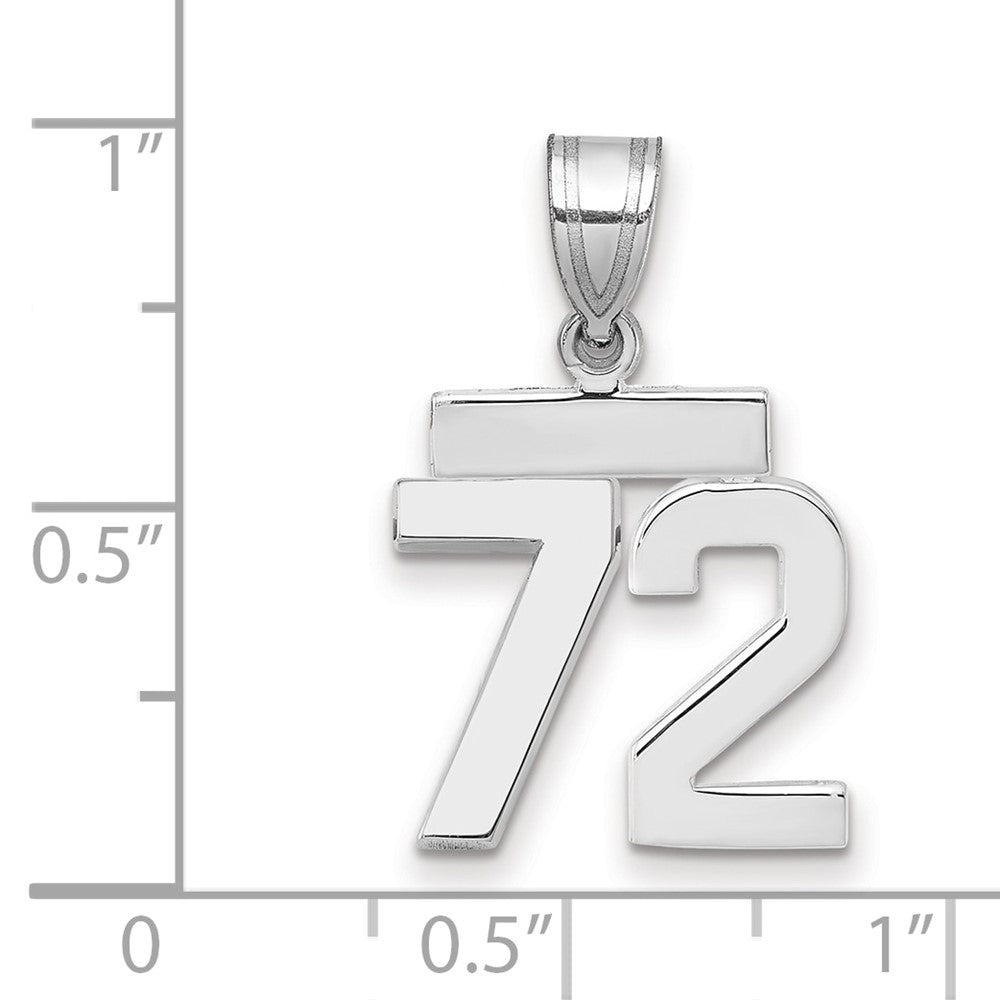 14kw Small Polished Number 72 Charm