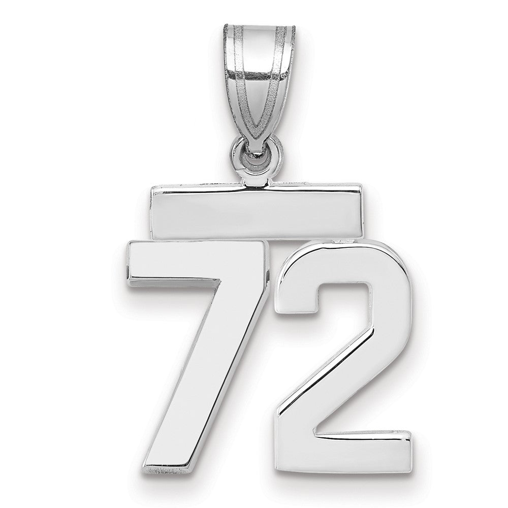 14kw Small Polished Number 72 Charm