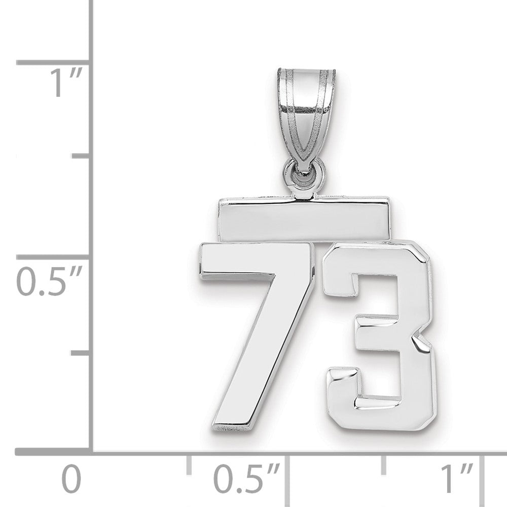 14kw Small Polished Number 73 Charm