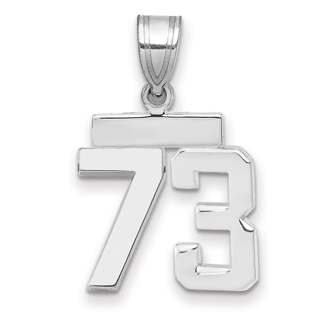 14kw Small Polished Number 73 Charm