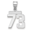 14kw Small Polished Number 73 Charm