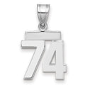 14kw Small Polished Number 74 Charm