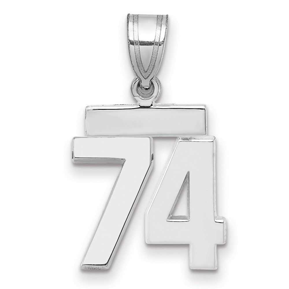 14kw Small Polished Number 74 Charm
