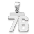 14kw Small Polished Number 76 Charm