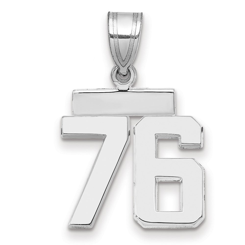 14kw Small Polished Number 76 Charm