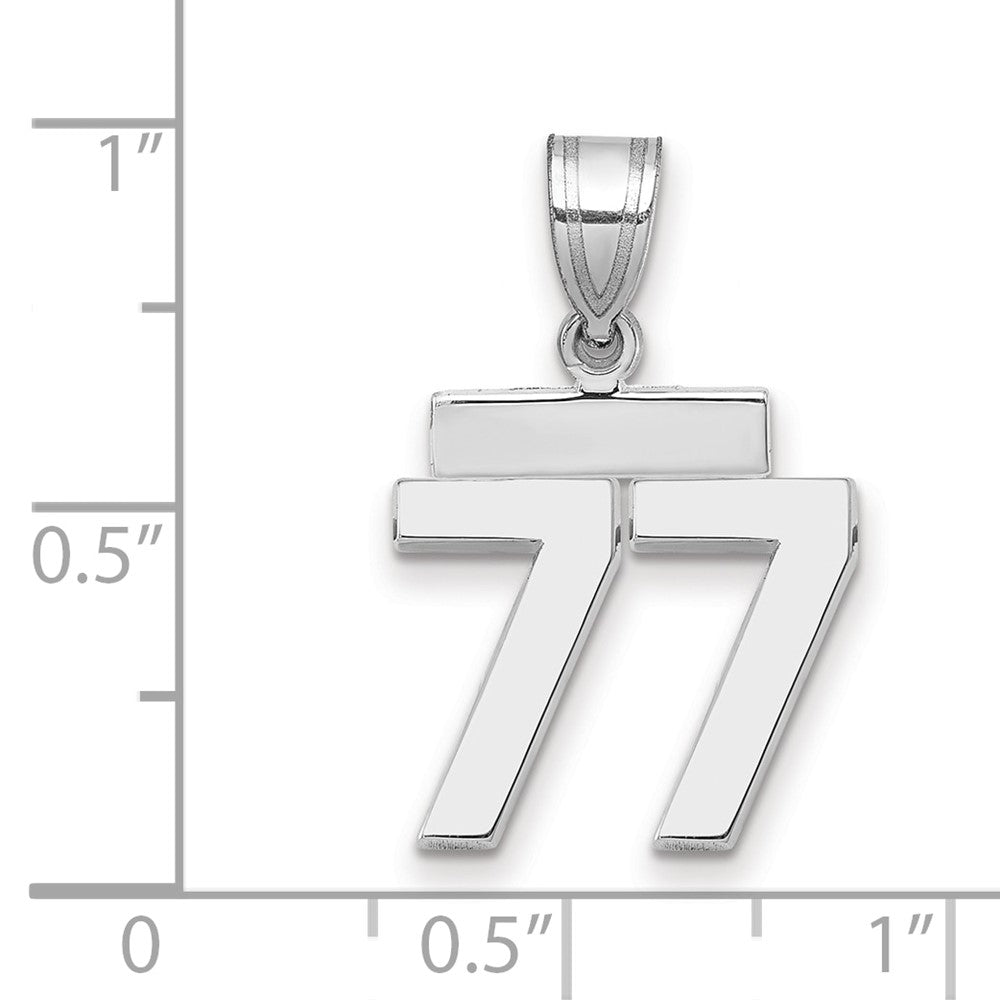 14kw Small Polished Number 77 Charm