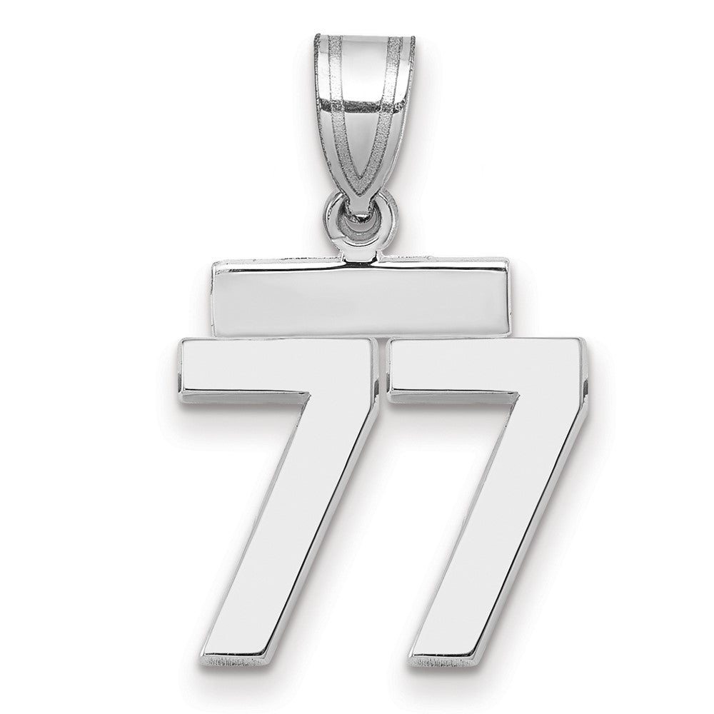 14kw Small Polished Number 77 Charm