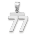 14kw Small Polished Number 77 Charm