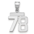 14kw Small Polished Number 78 Charm