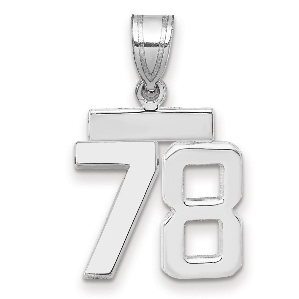 14kw Small Polished Number 78 Charm