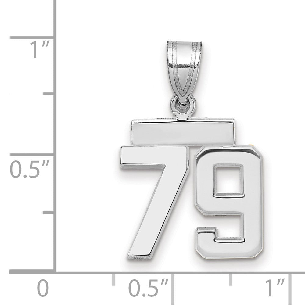 14kw Small Polished Number 79 Charm