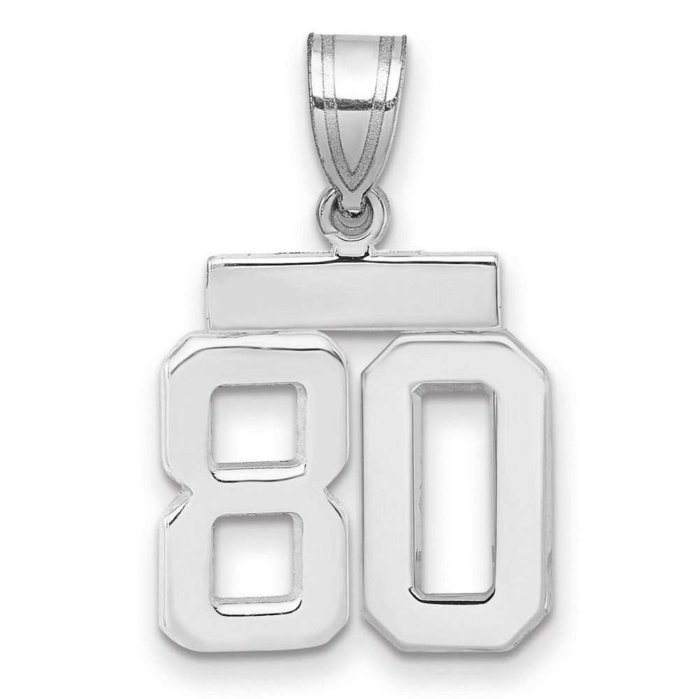 14kw Small Polished Number 80 Charm