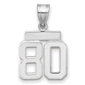 14kw Small Polished Number 80 Charm