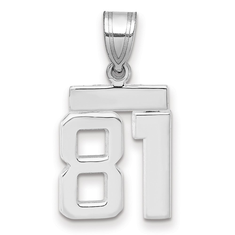 14kw Small Polished Number 81 Charm