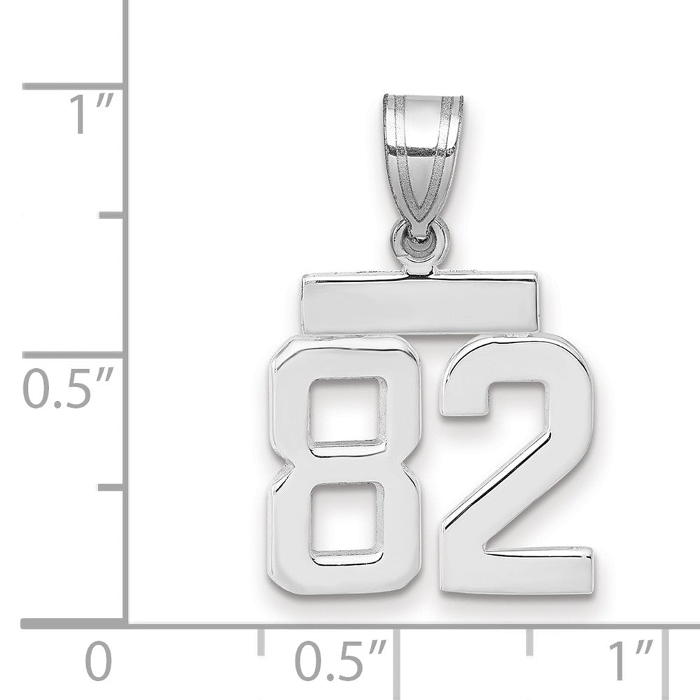 14kw Small Polished Number 82 Charm