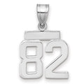 14kw Small Polished Number 82 Charm