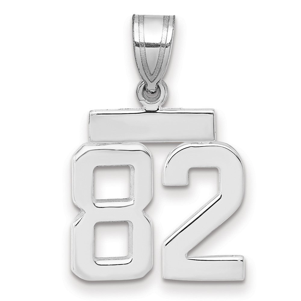 14kw Small Polished Number 82 Charm