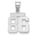 14kw Small Polished Number 86 Charm