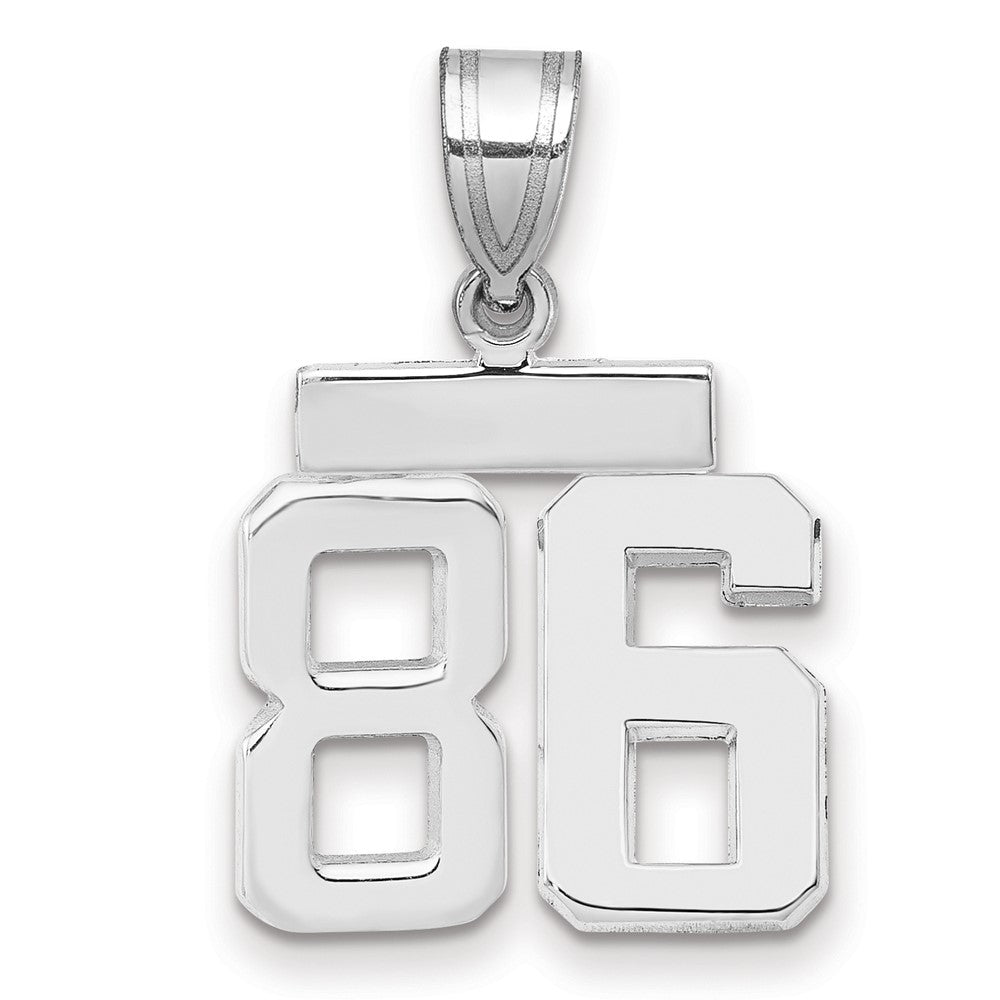 14kw Small Polished Number 86 Charm