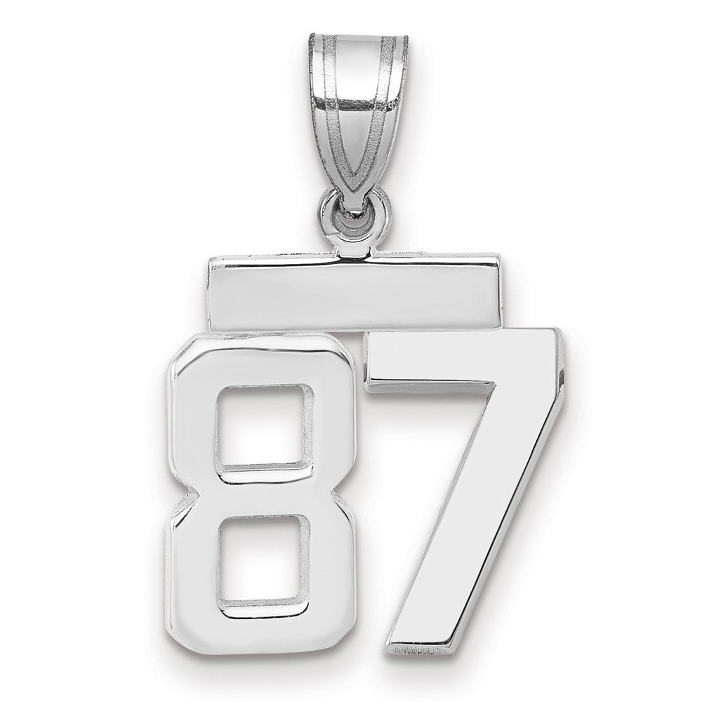 14kw Small Polished Number 87 Charm