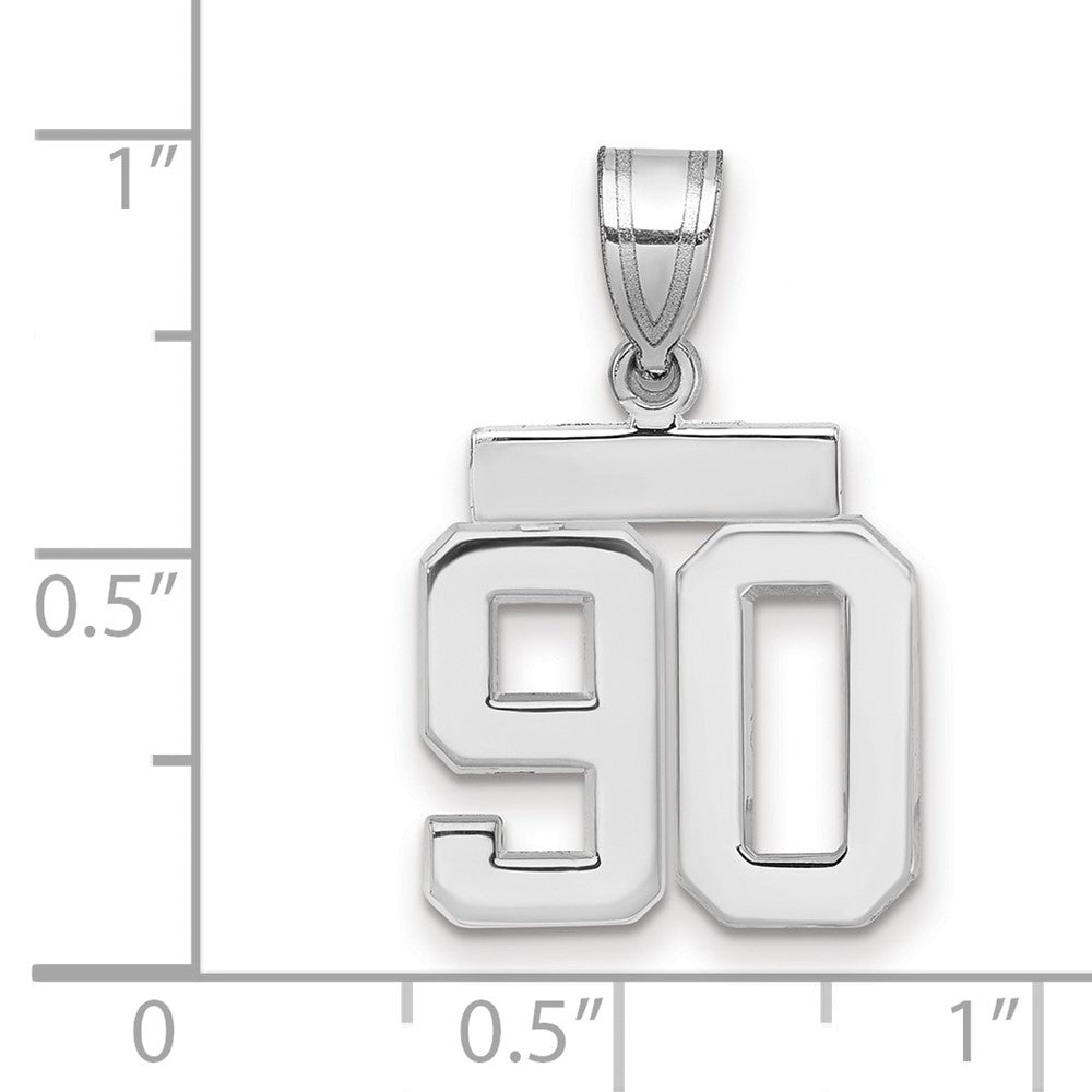 14kw Small Polished Number 90 Charm