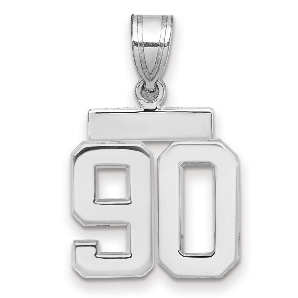 14kw Small Polished Number 90 Charm