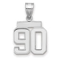 14kw Small Polished Number 90 Charm