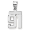 14kw Small Polished Number 91 Charm