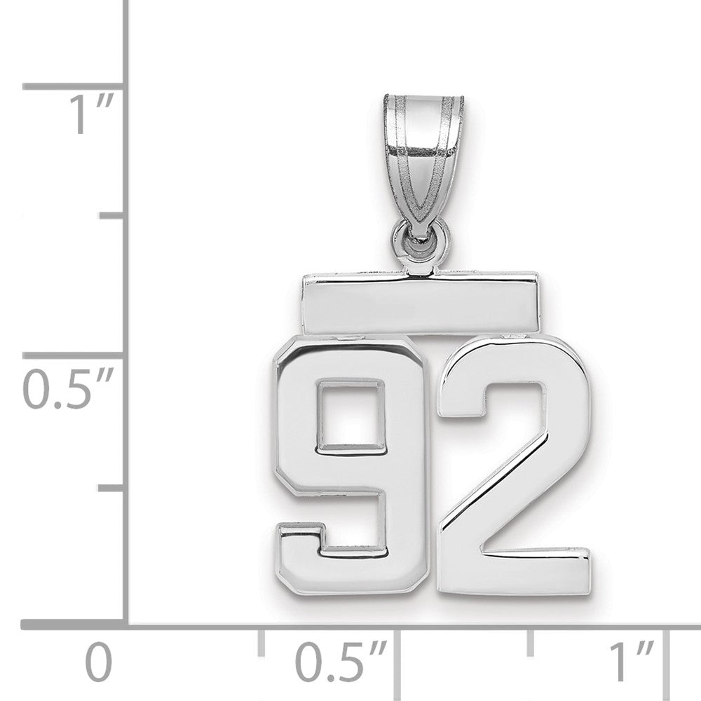 14kw Small Polished Number 92 Charm