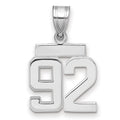 14kw Small Polished Number 92 Charm